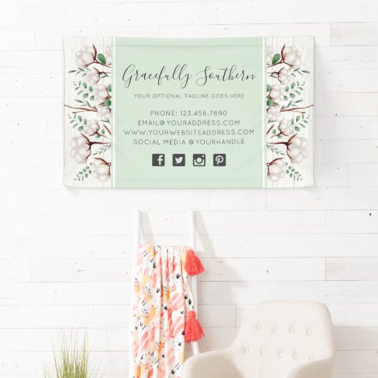 Rustikale Blume aus Südwolle auf Weißholz Banner (Insitu)