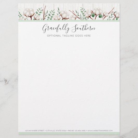 Rustikale Blume aus Südwolle auf Weißholz Briefkopf (Vorderseite)