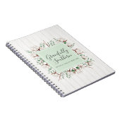 Rustikale Blume aus Südwolle auf Weißholz Notizblock (Rechte Seite)