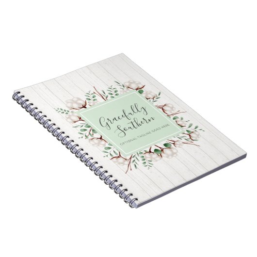 Rustikale Blume aus Südwolle auf Weißholz Notizblock (Rechte Seite)