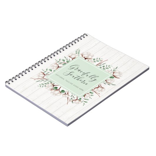 Rustikale Blume aus Südwolle auf Weißholz Notizblock (Linke Seite)