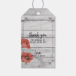 Rustikale Blume aus Weißholz Hochzeitsmarken Geschenkanhänger