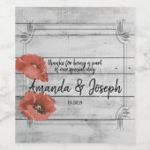 Rustikale Blume aus Weißholz Hochzeitweiliges Wein Weinetikett (Einzelnes Label)