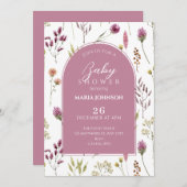 Rustikale Blume Babydusche Einladung (Vorne/Hinten)