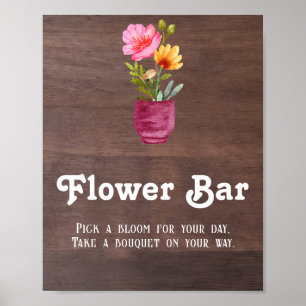 Rustikale Blume Bar Mason Jar Poster