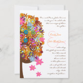 Rustikale Blume Bäume Hochzeit Einladung (Vorderseite)