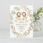 Rustikale Blume, bei denen er oder sie das Geschle Einladung (Stehend Vorderseite)