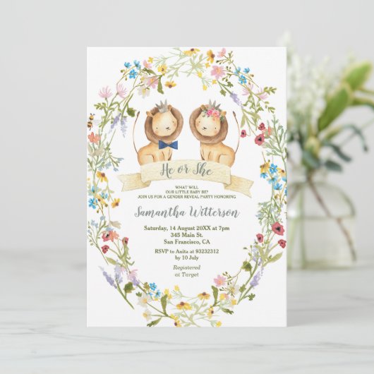 Rustikale Blume, bei denen er oder sie das Geschle Einladung (Stehend Vorderseite)