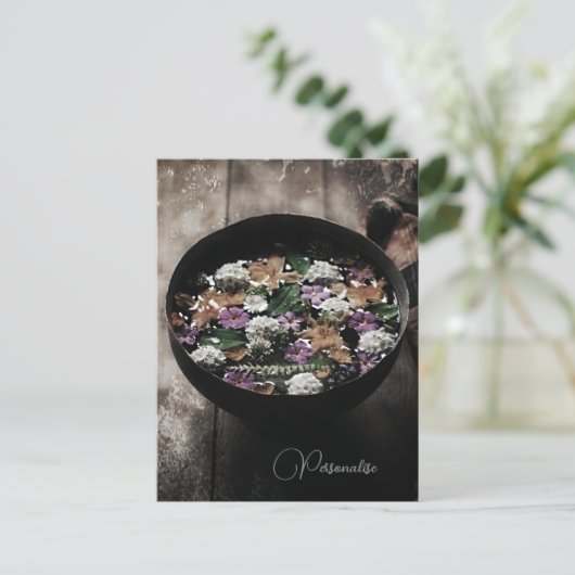 Rustikale Blume Blumenwasser Postkarte (Stehend Vorderseite)