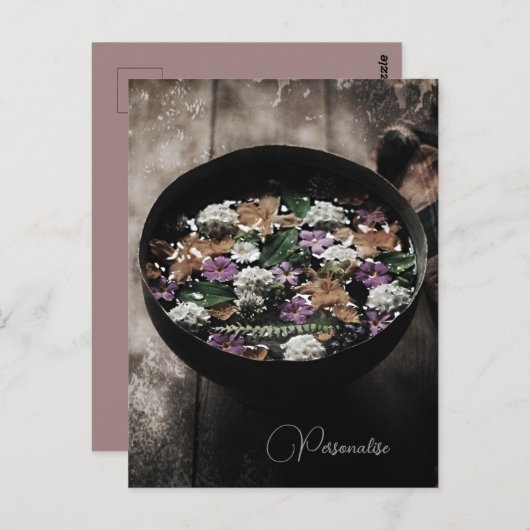 Rustikale Blume Blumenwasser Postkarte (Vorne/Hinten)