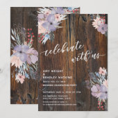Rustikale Blume Boho Celebrate mit uns Einladung (Vorne/Hinten)