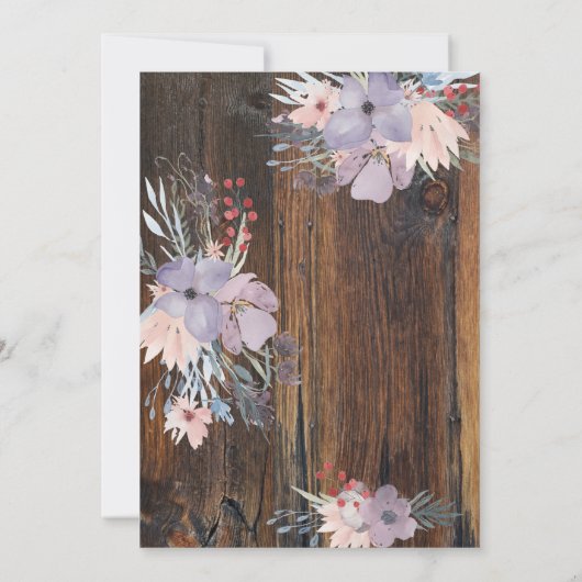 Rustikale Blume Boho Feiern Einladung (Rückseite)