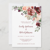 Rustikale Blume Boho Wasserfarben Einladung (Vorderseite)