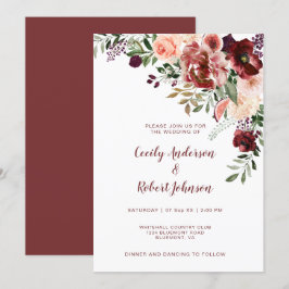 Rustikale Blume Boho Wasserfarben Einladung