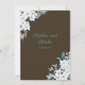 Rustikale Blume Boho Wood Brown Wedding Einladung (Rückseite)