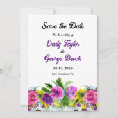 Rustikale Blume Botanische Blumenhochzeit Save The Date (Vorderseite)