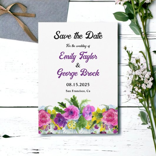 Rustikale Blume Botanische Blumenhochzeit Save The Date