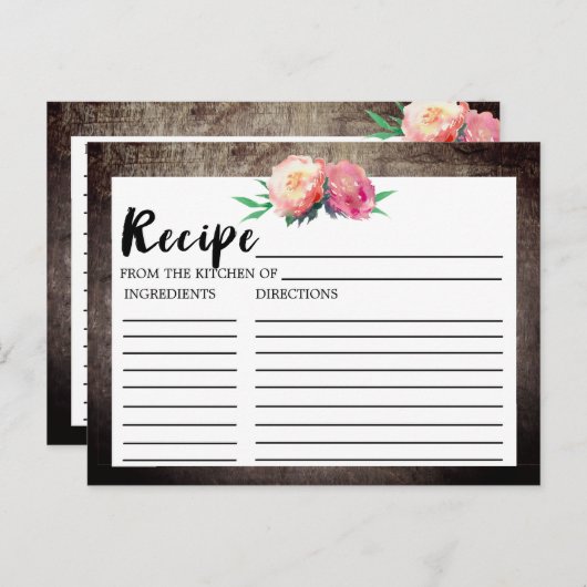 Rustikale Blume Bouquet Brautparty Weinkarte Postkarte (Vorne/Hinten)