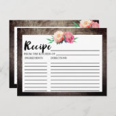 Rustikale Blume Bouquet Brautparty Weinkarte Postkarte (Vorne/Hinten)