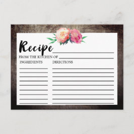 Rustikale Blume Bouquet Brautparty Weinkarte Postkarte