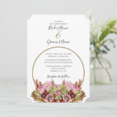 Rustikale Blume Bouquet Hochzeitseinladungen Einladung (Stehend Vorderseite)