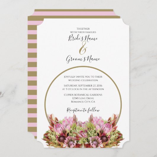 Rustikale Blume Bouquet Hochzeitseinladungen Einladung (Vorne/Hinten)