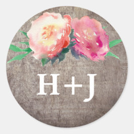 Rustikale Blume Bouquet Wedding Umschlag Aufkleber