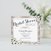 Rustikale Blume Brautparty Brunch Einladung (Stehend Vorderseite)