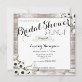 Rustikale Blume Brautparty Brunch Einladung (Vorderseite)