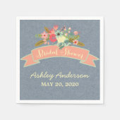Rustikale Blume Brautparty Paper Napkins Serviette (Vorderseite)