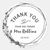 Rustikale Blume Brautparty Vielen Dank Runder Aufkleber (Vorderseite)