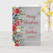 Rustikale Blume Brüder Frohe Weihnachten Karte (Gelbe Blume)