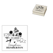 Rustikale Blume Custom Boho Ex Libris Library Book Gummistempel (Stempel)