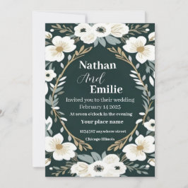 Rustikale Blume Einladung zur Hochzeit