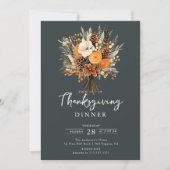 Rustikale Blume Erntedank Einladung (Vorderseite)
