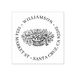 Rustikale Blume Familienname Rücksendeadresse Gummistempel