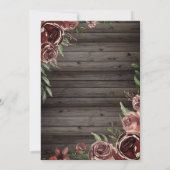 Rustikale Blume Glitzer Schmetterlinge Holz Einladung (Rückseite)