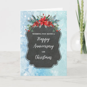 Rustikale Blume glücklicher Jahrestag zu Weihnacht Karte