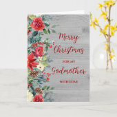 Rustikale Blume Godmutter Frohe Weihnachten Karte (Gelbe Blume)