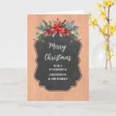 Rustikale Blume Grandson & Family Frohe Weihnachte Karte (Gelbe Blume)