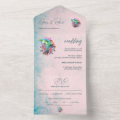 Rustikale Blume Herz mexikanische Hochzeit All In One Einladung (Innen Boden)