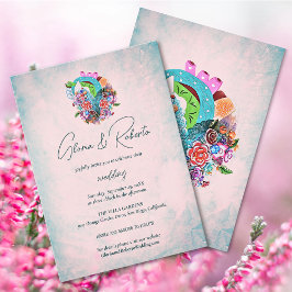 Rustikale Blume Herz mexikanische Hochzeit Einladung