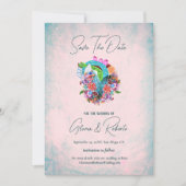 Rustikale Blume Herz mexikanische Hochzeit retten Einladung (Vorderseite)