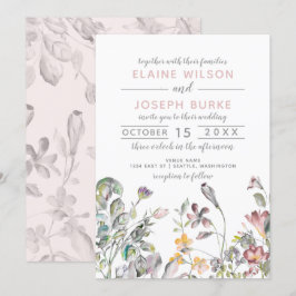 Rustikale Blume Hochzeit Einladung