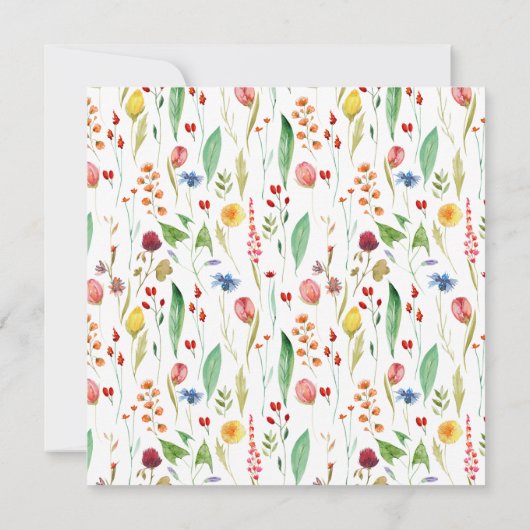 Rustikale Blume Hochzeit speichern das Datum Invit Einladung (Rückseite)