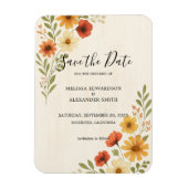 Rustikale Blume Hochzeit Speichern Sie das Datum Magnet (Vertikal)