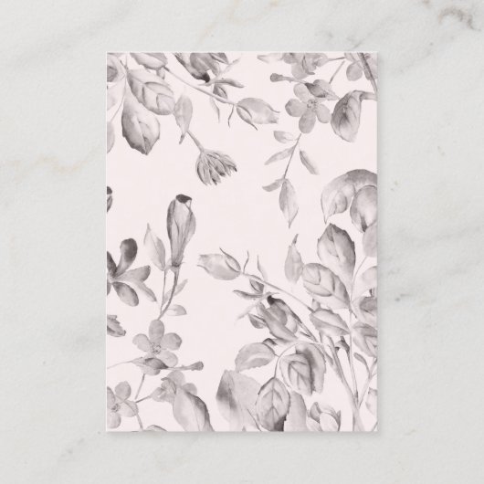 Rustikale Blume Hochzeit Visitenkarte (Rückseite)