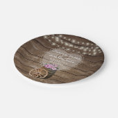 Rustikale Blume, Hochzeiten und Rosa Pappteller (Schrägansicht)