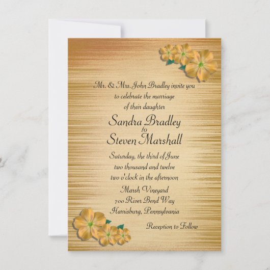 Rustikale Blume Hochzeitsfeiern Einladung (Vorderseite)