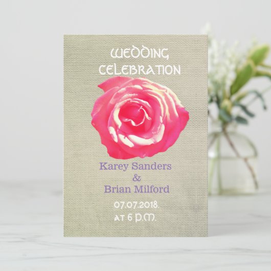 Rustikale Blume Hochzeitsfeiern Einladung (Stehend Vorderseite)